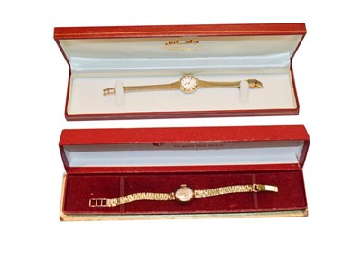 Lot 245 - A lady's 9 carat gold Rone wristwatch, part watch bracelet with links stamped 9ct, eight other...