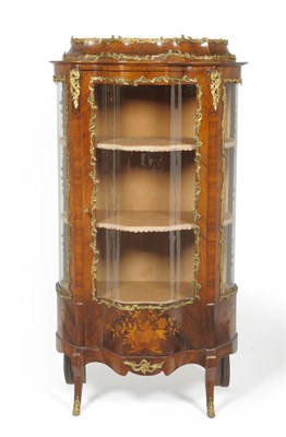 Lot 1638 - A Louis XV Style Kingwood, Floral Marquetry and Gilt Metal Mounted Vitrine, early 20th century,...