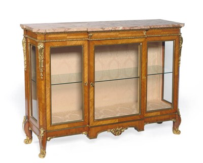 Lot 1639 - A Louis XV Style Kingwood and Tulipwood Meuble d'Appui, late 19th century, with inverted brocatelle