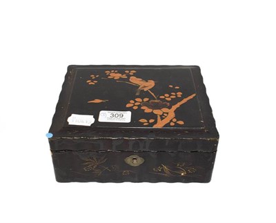 Lot 309 - An early 20th century Japanese lacquered workbox with single drawer, 30.5cm wide together with...