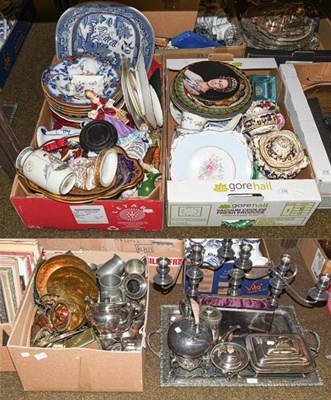Lot 316 - A large quantity of assorted metalwares, mainly silver plated items including a twin handled...