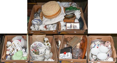 Lot 325 - Six boxes of ceramics and glass to include a Royal Worcester part teaset, pair of Staffordshire...