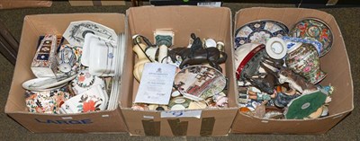 Lot 331 - Three boxes of mixed ceramics including cottage Derby, Royal Cauldon, Royal Worcester and...