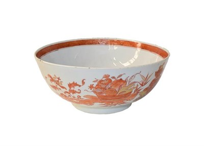 Lot 345 - A late 18th century Qianlong bowl with hunting scenes, and an 18th century iron red and gilt...