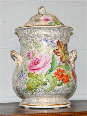 Lot 346 - A Staffordshire pail decorated with floral spray, 40cm