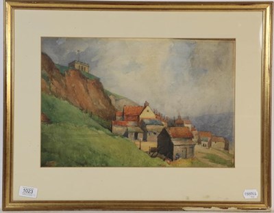 Lot 1023 - W R Swaine, Whitby 1921, watercolour, 28cm by 41.5cm, together with an A Thomas watercolour of...
