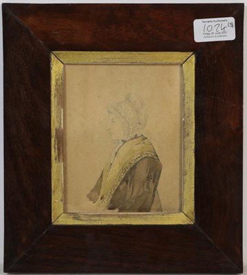 Lot 1024 - A 19th century English school portrait of Mr Henry King and Mrs Henry King (Betty), watercolour and