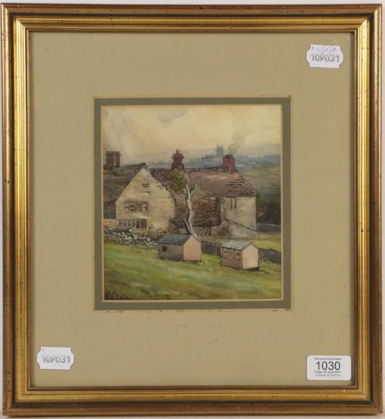 Lot 1030 - Frederick Cecil Jones (1891-1956) Yorkshire view, watercolour, 16.5cm by 15cm  Provenance: Vendor's