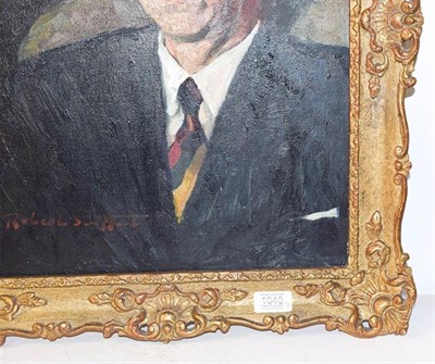 Lot 1040 - British school (20th century) Portrait of a man, indistinctly signed Robert S(?), oil on...