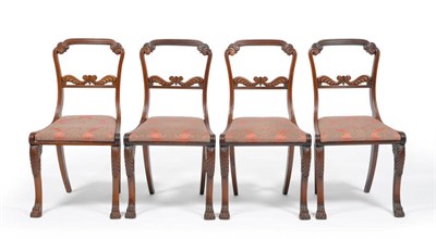 Lot 1660 - A Set of Four Regency Rosewood Dining Chairs, in the manner of George Smith, early 19th...