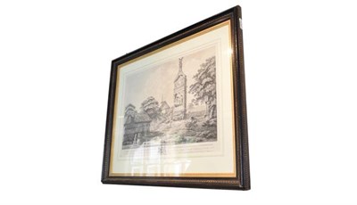 Lot 1058 - A large 18th century engraving after Piranesi, 62cm by 80.5cm, together with a further print...