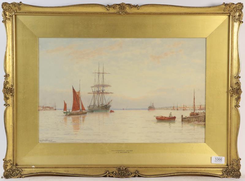 Lot 1066 - George Stanfield Walters RI (1838-1924) Southampton Water, signed watercolour, 31cm by 49cm