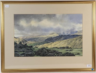 Lot 1075 - J Ingham Riley (Contemporary) On Brim Fell, signed watercolour, 34cm by 54cm, together with an...