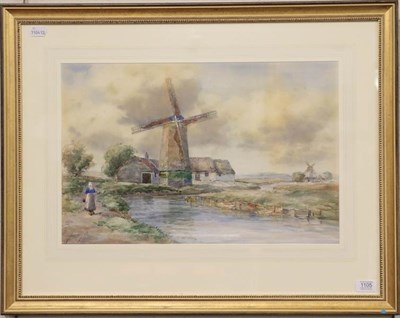 Lot 1105 - John Hamilton Glass ARSA (fl. 1890-1925) The Mill at Beere, Holland, signed watercolour and...