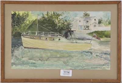 Lot 1114 - M. Fisher (20th century) 'Guiding Star', watercolour signed and dated 1959, 19cm by 32cm