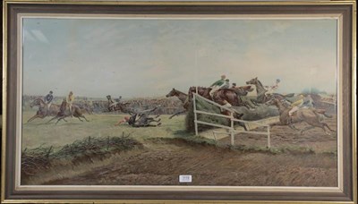 Lot 1119 - After Geoffrey Douglas Giles (1857-1923) The last jump Hand embellished print, dated (18)92,...