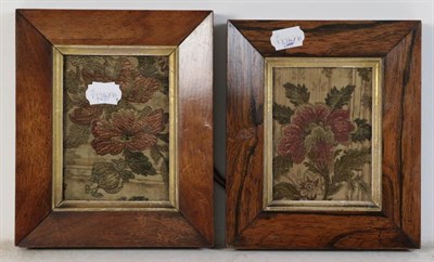 Lot 1120 - A 19th century sampler worked by Janet Munro in a rosewood frame; a pair of Chinese silk...