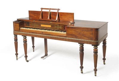 Lot 1668 - A Late Regency Mahogany, Rosewood Crossbanded and Brass Inlaid Square Piano, by John Broadwood...