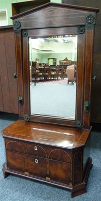 Lot 1670 - A 19th Century Continental Mahogany and Boxwood Strung Dressing Table Mirror, with...