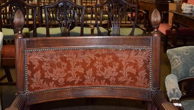 Lot 1184 - A Victorian carved mahogany X framed armchair, with reeded mouldings and velvet upholstery,...