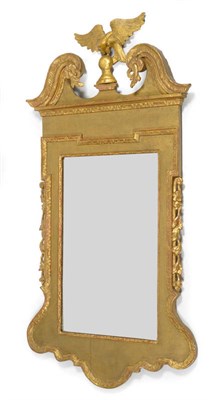 Lot 1672 - An Early Georgian Style Gilt and Gesso Pier Glass, the rectangular plate within a leaf moulded...