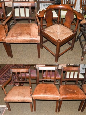 Lot 1189 - A set of four George III mahogany dining chairs, including a pair of carver armchairs (a.f.),...