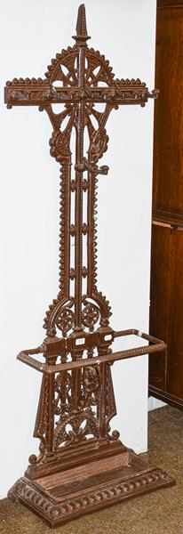 Lot 1256 - A Christopher Dresser for Coalbrookdale Victorian cast iron stick stand, 155cm