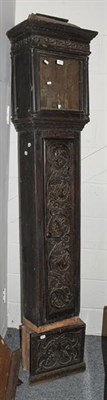Lot 1277 - An 18th century carved painted pine longcase clock case