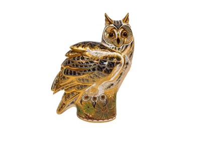 Lot 1 - Royal Crown Derby Imari: Long Eared Owl, limited edition 217 of 300, signed by Hugh Gibson and with