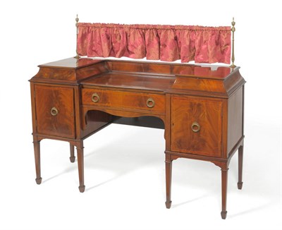 Lot 1690 - An Edwardian Mahogany, Tulipwood Banded and Boxwood Strung Inverted Breakfront Sideboard, early...