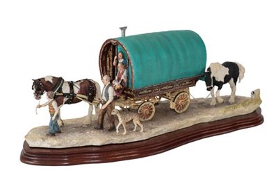 Lot 43 - Border Fine Arts 'Arriving at Appleby Fair' (Bow Top Wagon and Family), model No. B0402 by Ray...