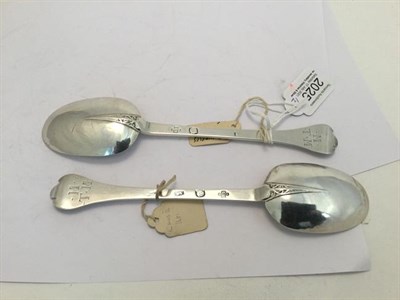 Lot 2025 - A Pair of Charles II Silver Trefid Spoons, Maker's Mark IP, Star Above, Crescent Below, London,...