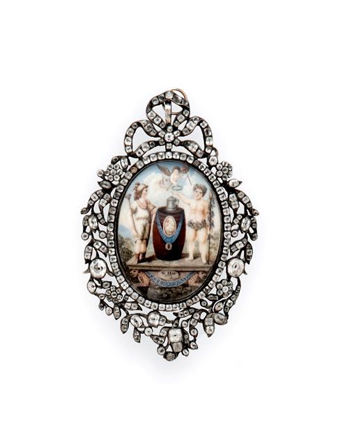 Lot 2031 - A George III Paste and Miniature-Set Jewel, The Miniature Signed 'W. Hay Pixit', Dated 1777,...