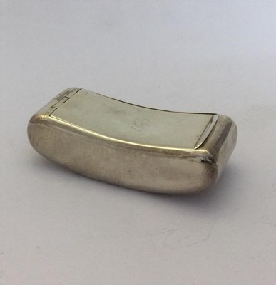 Lot 2033 - A George III Silver Snuff-Box, by Samuel Pemberton, Birmingham, 1809, curved oblong and with hinged