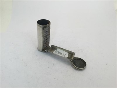 Lot 2035 - A George IV Silver Nutmeg-Grater, by Joseph Willmore, Birmingham, 1822, plain tubular, with...