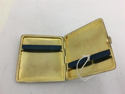 Lot 2045 - An Alpaca and Enamel Erotic Cigarette-Case, First Quarter 20th Century, oblong, the hinged...