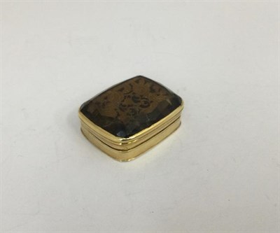 Lot 2049 - A George IV Gold and Smoky Quartz Vinaigrette, Apparently Unmarked, Possibly Scottish, Circa...