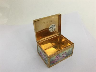 Lot 2050 - A Gold-Mounted and Enamel Snuff-Box,  Maker's Mark N?, With Charge Mark Imitating that of Henry...