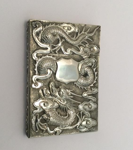 Lot 2054 - A Chinese Export Silver Card-Case, by Wang