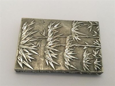 Lot 2054 - A Chinese Export Silver Card-Case, by Wang Hing, Hong Kong, Circa 1900, Further Stamped 'Zhuo',...