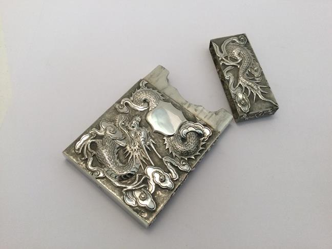 Lot 2054 - A Chinese Export Silver Card-Case, by Wang