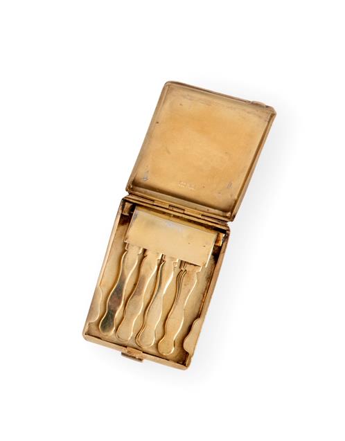 Lot 2059 - A George V Silver-Gilt Butt-Marker, by Adie Brothers, Birmingham, 1929, oblong and with...