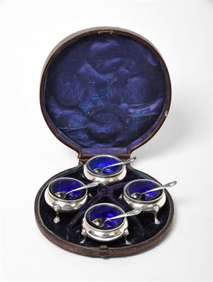 Lot 2067 - A Cased Set of Four Victorian Silver Salt-Cellars and Salt-Spoons, by Robert Harper, London,...