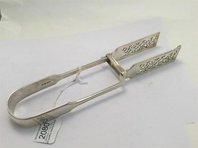 Lot 2080 - A Pair of Victorian Silver Asparagus-Tongs, by George Adams, London, 1872, Fiddle Thread...