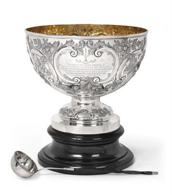 Lot 2082 - A Victorian Silver Punch-Bowl, by Walter and John Barnard, London, 1886, tapering and on...