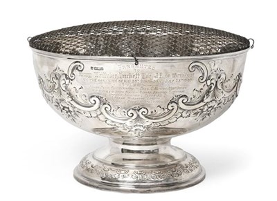 Lot 2092 - An Edward VII Silver Rose-Bowl, by John and William Deakin, Sheffield, 1906, tapering circular...