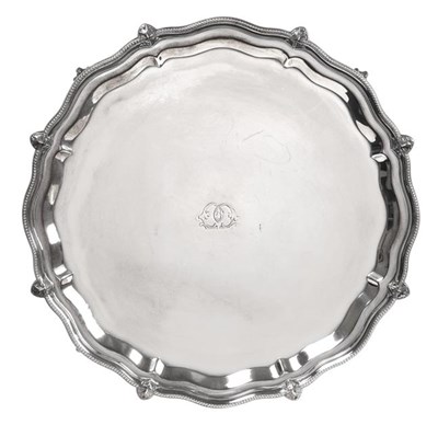 Lot 2102 - A George V Silver Salver, by J. B. Chatterley and Sons Ltd., London, 1933, shaped circular and...