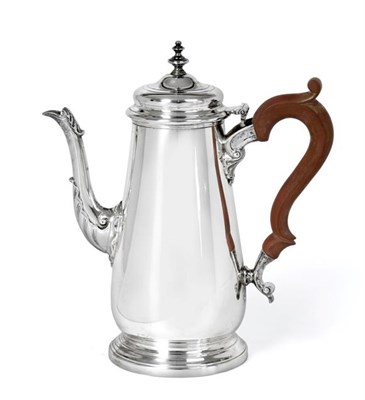 Lot 2105 - An Elizabeth II Silver Coffee-Pot, by C. F. Hancock and Co., London, 1979, in the George III style