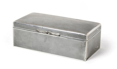 Lot 2106 - A George V Silver Cigarette-Box, by Mappin and Webb, Birmingham, 1924, oblong, the sides and hinged