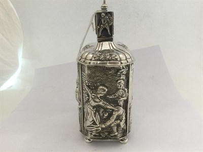 Lot 2120 - A Dutch Silver Tea-Caddy, by Cornelis Rietveld, Schoonhoven, 1906, shaped oblong and on four...